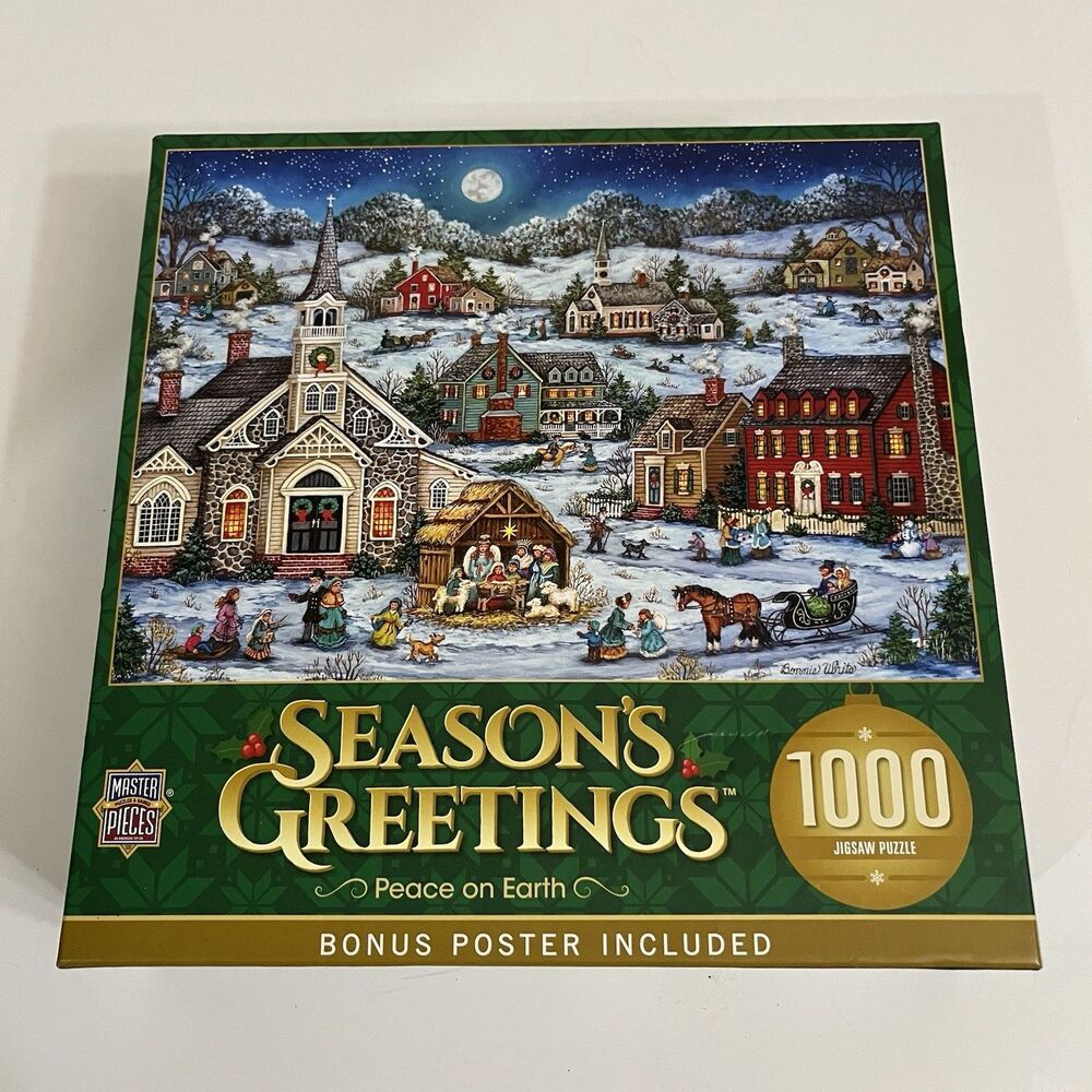 MasterPieces Season's Greetings Peace on Earth 1000 Pc Puzzle Sealed Christmas